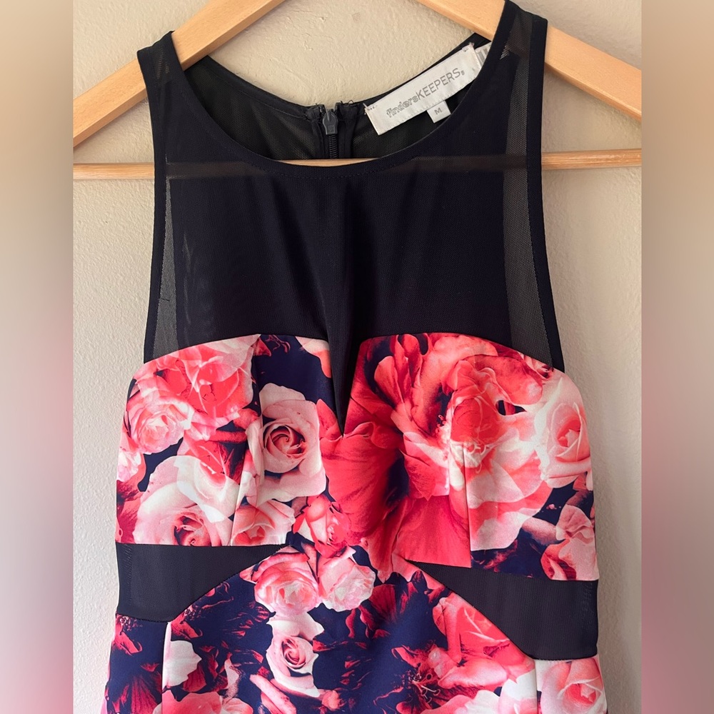 Wedding Season Dress!! Finders Keepers Floral Midi Dress w/ mesh cutouts - NWOT